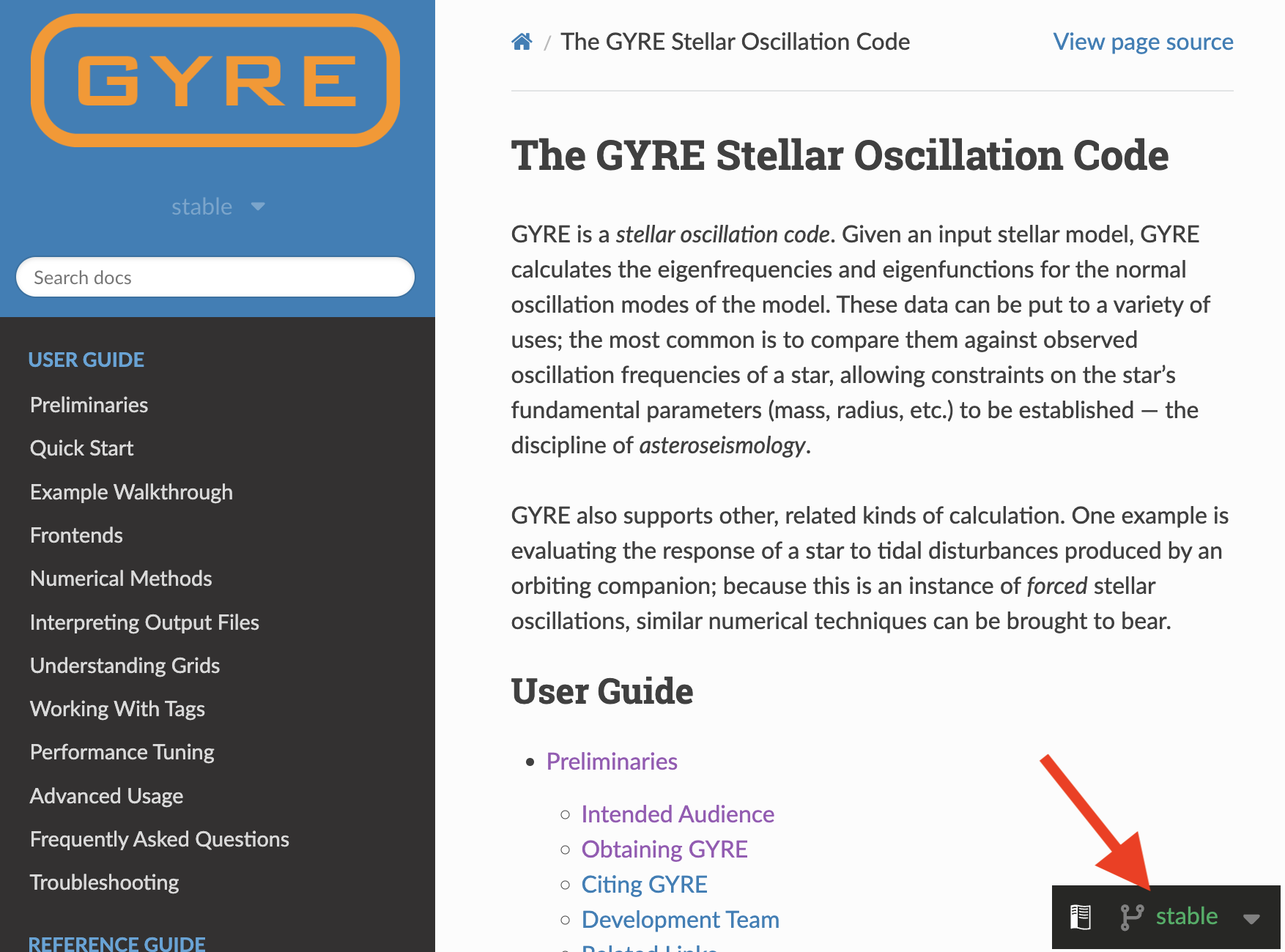 Screenshot of GYRE website